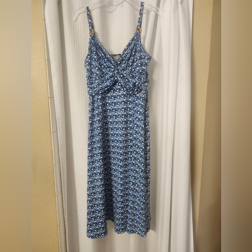 Marshalls Blue and White Patterned Midi Dress